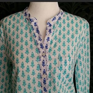 J Crew Turquoise Blouse; Size 00